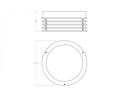 Sonneman Marue LED Surface Mount - Textured Gray, 7", Round