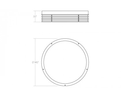 Sonneman Marue LED Surface Mount - Textured Gray, 14", Round