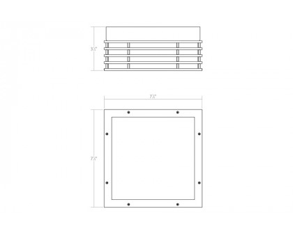 Sonneman Marue LED Surface Mount - Textured Bronze, 7", Square