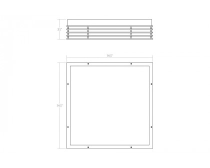 Sonneman Marue LED Surface Mount - Textured Gray, 14", Square