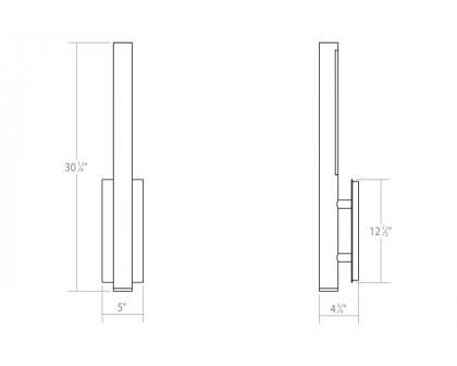 Sonneman Flue LED Sconce - Textured Gray, 30"