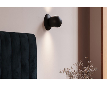 Sonneman Hemisphere Sconce - Textured Black, One Sided