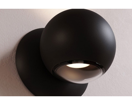 Sonneman Hemisphere Sconce - Textured Black, One Sided