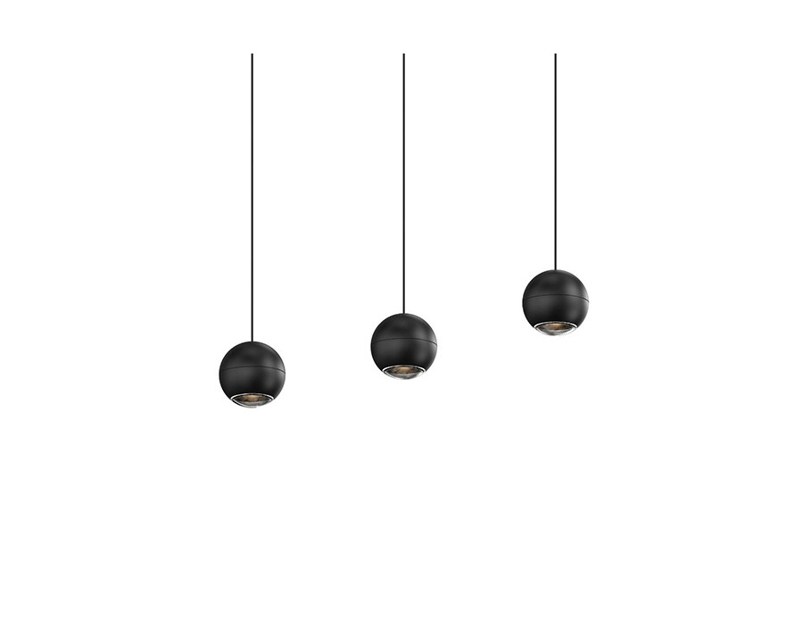 Sonneman Hemisphere Pendant - Textured Black, 3-Light