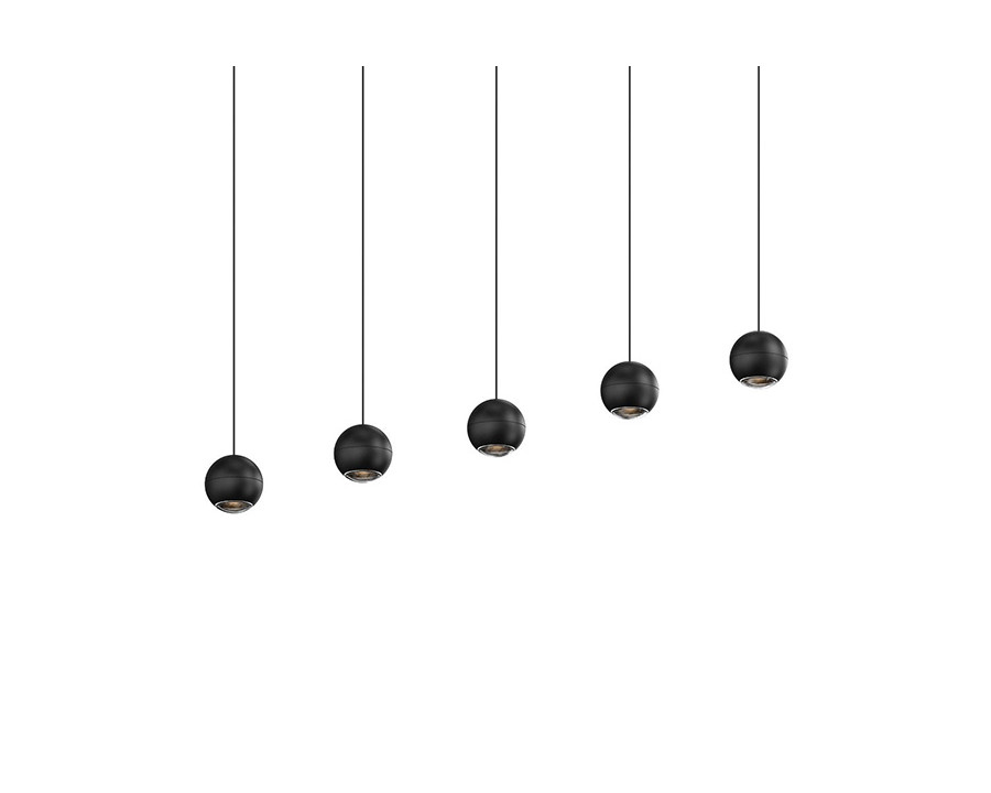 Sonneman Hemisphere Pendant - Textured Black, 5-Light