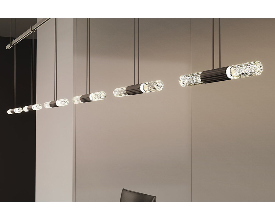 Sonneman - Suspenders 36" 2-Bar In-Line Linear with Crystal Double Glass Rod Luminaires