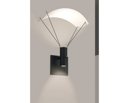 Sonneman - Suspenders Standard Single Sconce with Bar-Mounted Duplex Cylinders, Flood Lens, Parachute Reflector