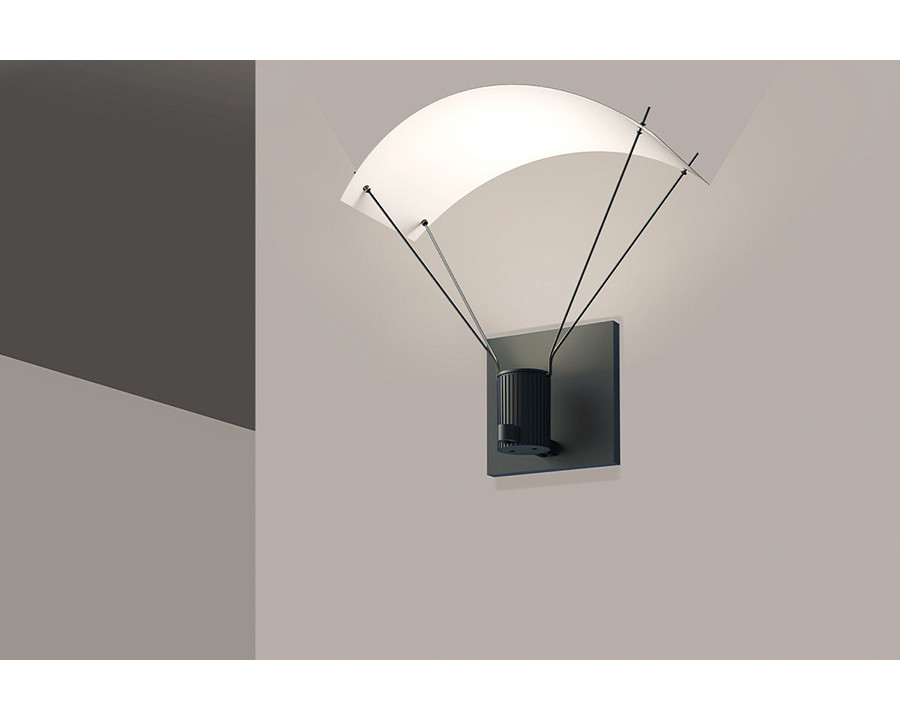 Sonneman - Suspenders Standard Single Sconce with Bar-Mounted Single Cylinder, Parachute Reflector