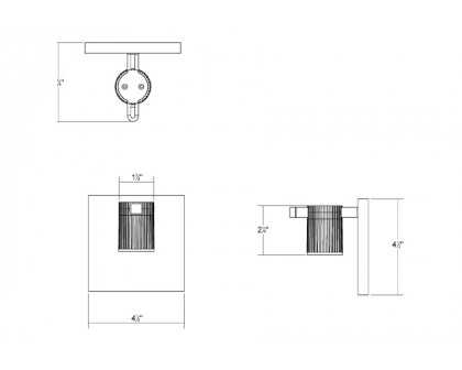 Sonneman - Suspenders Standard Single Sconce with Bar-Mounted Single Cylinder, Flood Lens