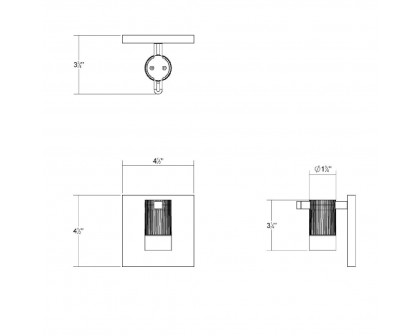 Sonneman - Suspenders Standard Single Sconce with Bar-Mounted Single Cylinder w/Snoot Flood Lens