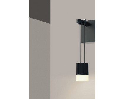 Sonneman - Suspenders Mini Single Sconce with Suspended Cylinder, Glass Drum Diffuser