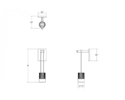 Sonneman - Suspenders Mini Single Sconce with Suspended Cylinder, Glass Drum Diffuser