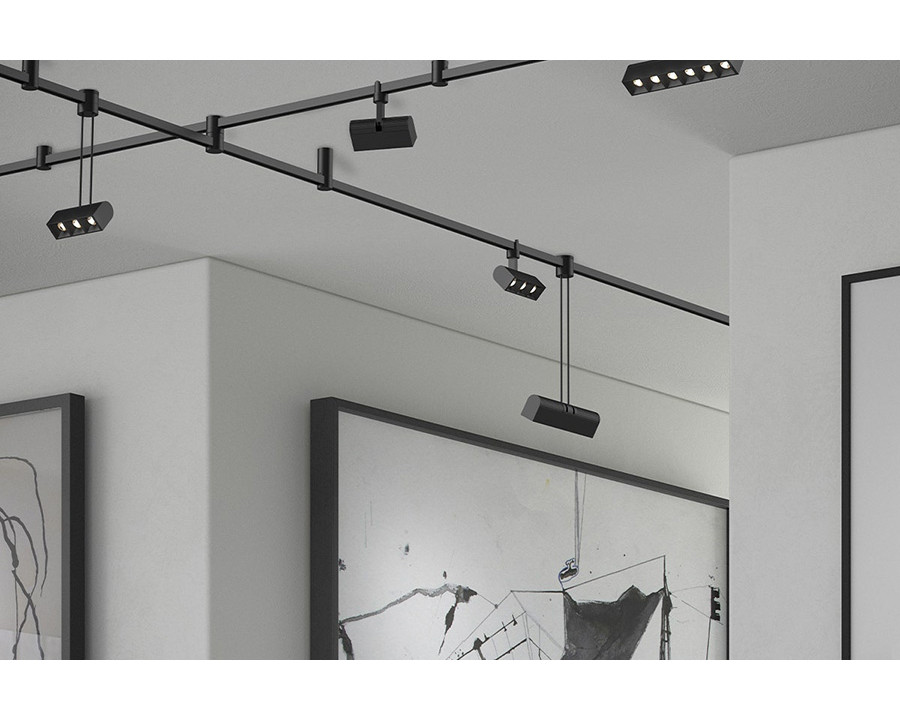 Sonneman - Suspenders 2-Bar Freeform Surface Mount with 3-Cell Luminaires, 6-Cell Luminaires