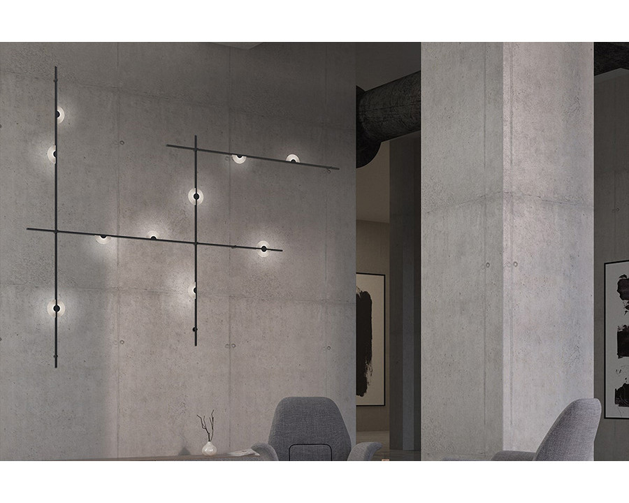 Sonneman - Suspenders 4-Bar Wall-Mounted with Mezzaluna Luminaires