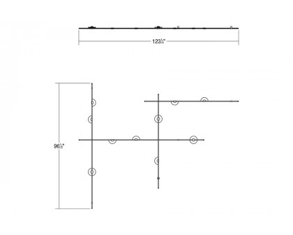 Sonneman - Suspenders 4-Bar Wall-Mounted with Mezzaluna Luminaires