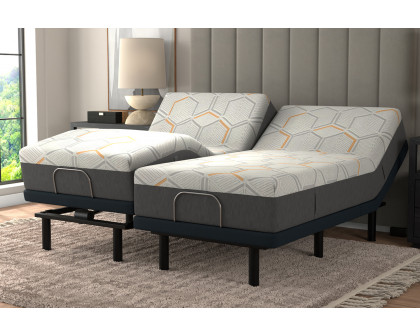 South Bay - 12" Medium Copper Gel Infused Premium Memory Foam Mattress and Model H Adjustable Bed Base