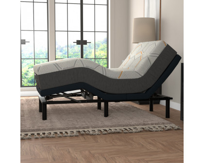 South Bay 12" Medium Copper Gel Infused Twin Long Premium Memory Foam Mattress and Model 3 Adjustable Bed Base