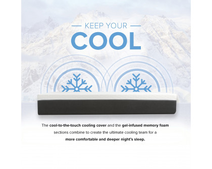 South Bay 12" Medium Zoned Gel Infused Premium Memory Foam Mattress - Cal King Split Size