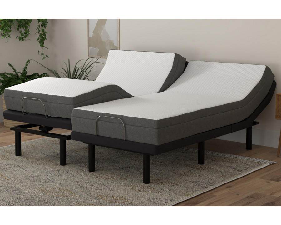 South Bay - 8" Firm Gel Infused Memory Foam Mattress and Model T Adjustable Bed Base