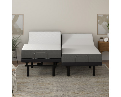 South Bay 8" Firm Gel Infused Cal King Split Memory Foam Mattress and Model T Adjustable Bed Base