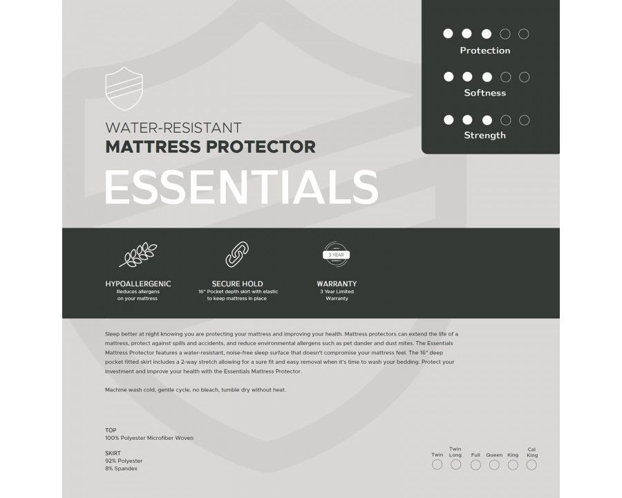 South Bay Essentials Mattress Protector - Cal King Size