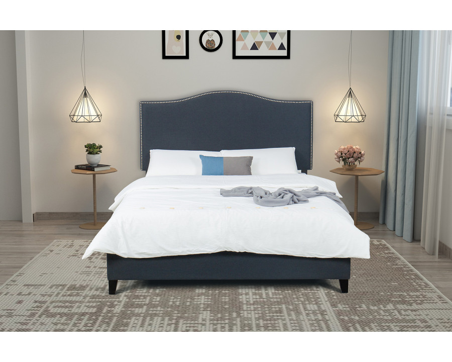 South Bay Avery Upholstered Bed Frame - Blue, Cal King Size