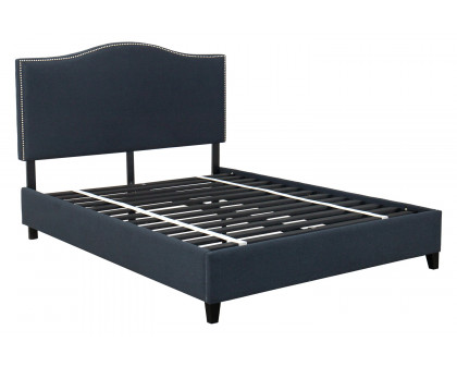 South Bay Avery Upholstered Bed Frame - Blue, Cal King Size