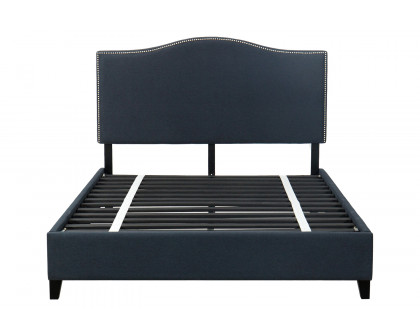 South Bay Avery Upholstered Bed Frame - Blue, Cal King Size