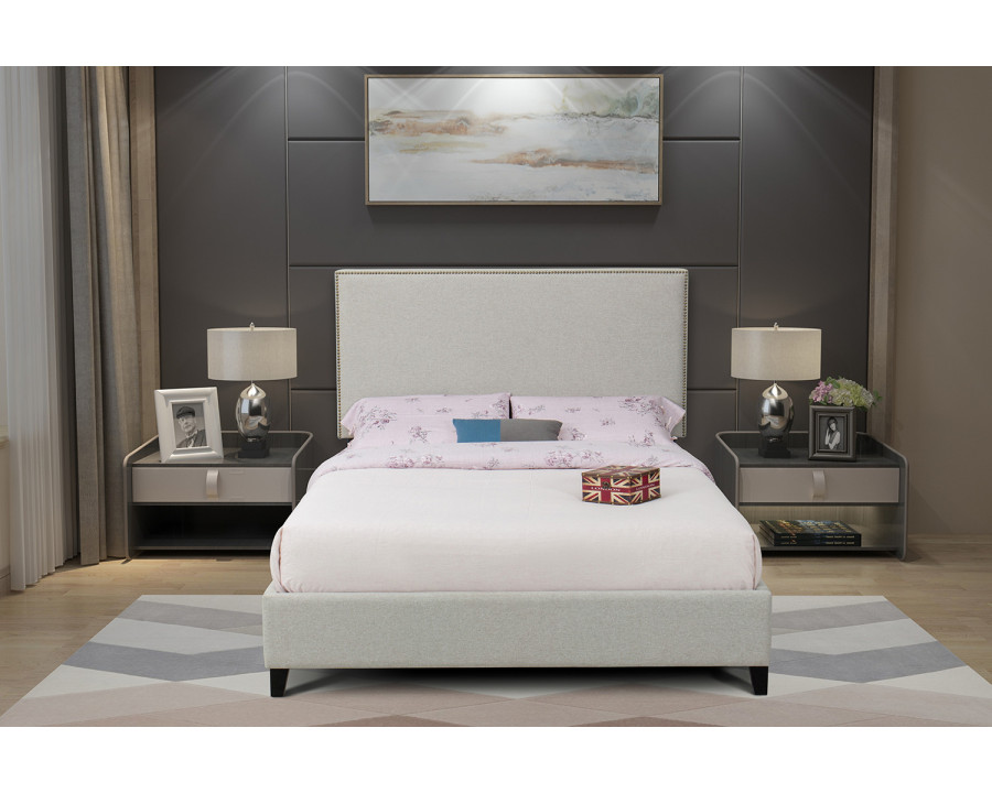 South Bay Madison Upholstered Bed Frame - Beige, Cal King Size