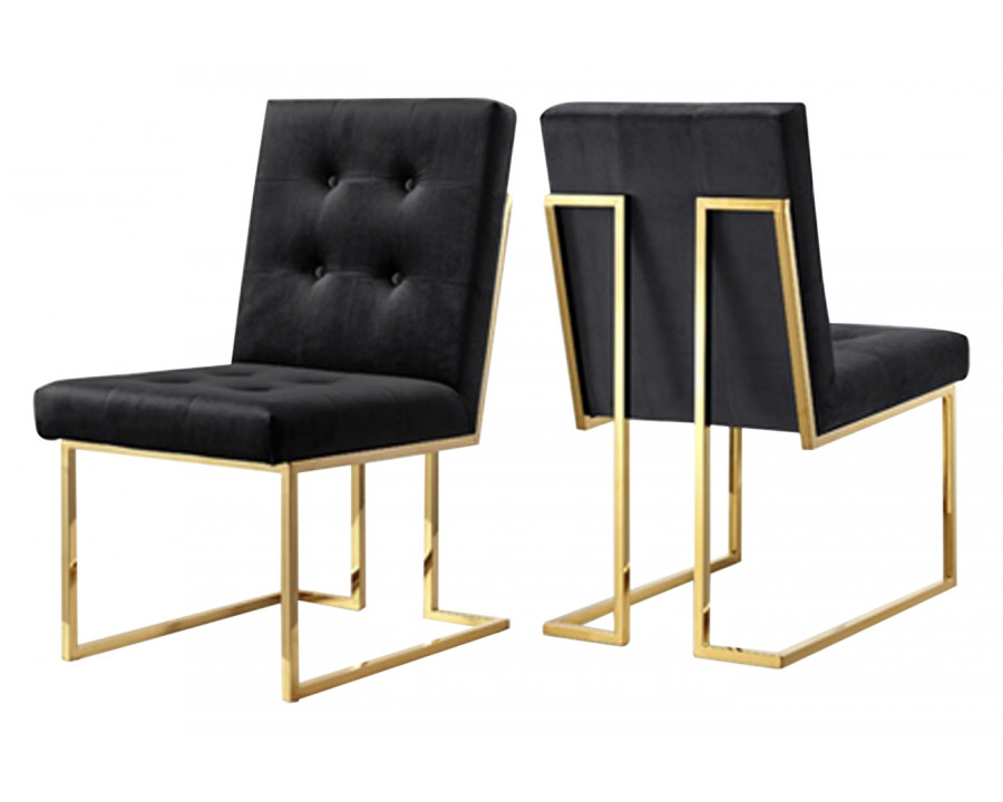 Stanza Taylor Velvet Dining Chair - Black/Gold