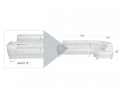 Stanza™ Almira Right Facing Sectional - White