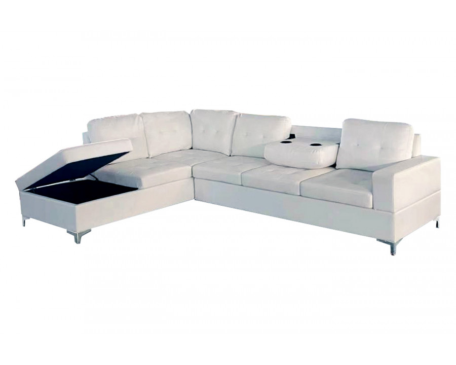 Stanza Antonella Left Facing Sectional - White