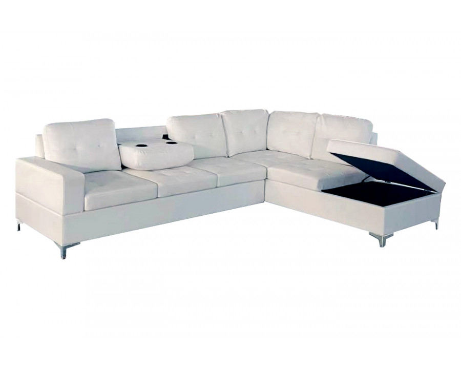 Stanza Antonella Right Facing Sectional - White