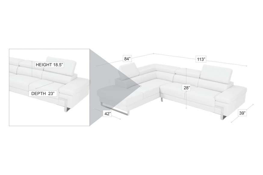 Stanza™ Athena Left Facing Sectional - Gray