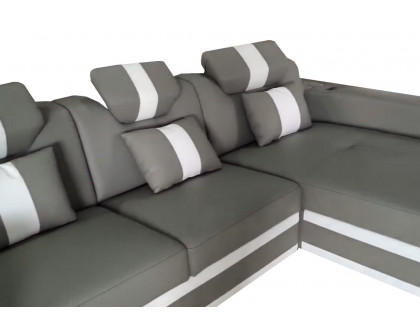 Stanza Boa Left Facing Sectional with LED - Gray