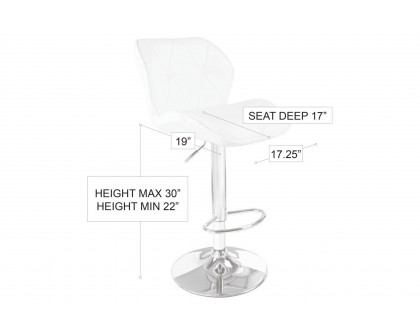 Stanza Diamond Barstool - White