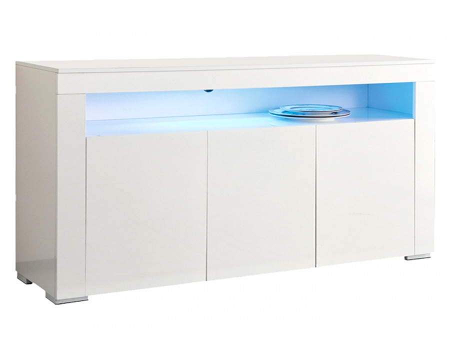 Stanza - Isabella White Gloss Buffet with LED Lights