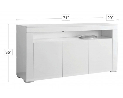 Stanza - Isabella White Gloss Buffet with LED Lights