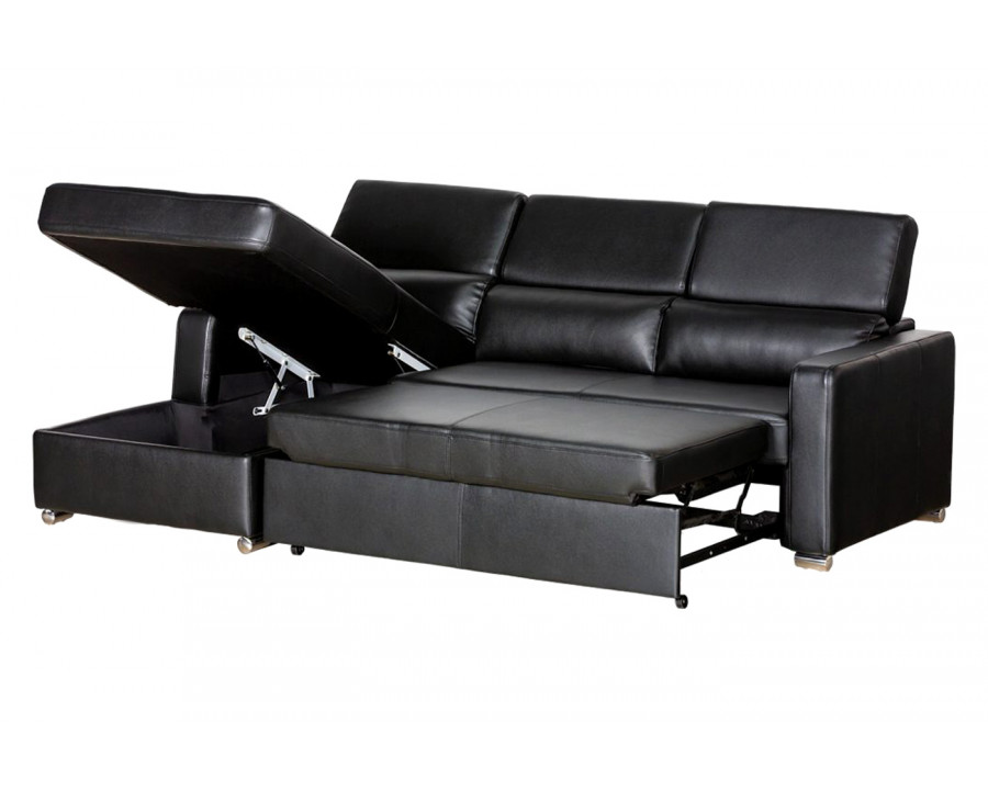 Stanza Kahlil Left Facing Sectional - Black