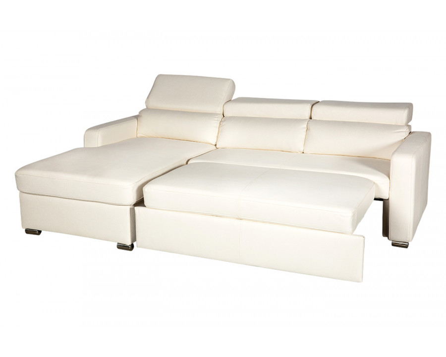 Stanza Kahlil Left Facing Sectional - White