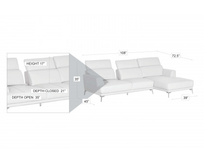 Stanza™ Kim Left Facing Sectional - Gray