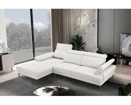 Stanza Kim Left Facing Sectional - White