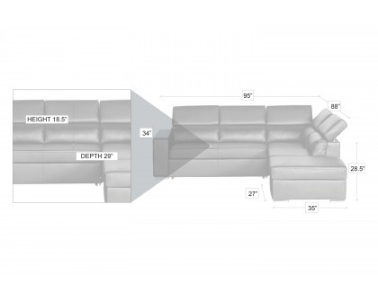 Stanza Klaus Left Facing Sectional - Gray