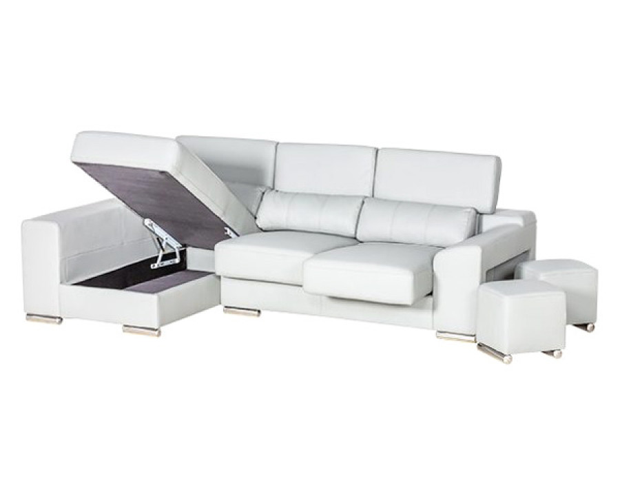 Stanza London Left Facing Sectional - White