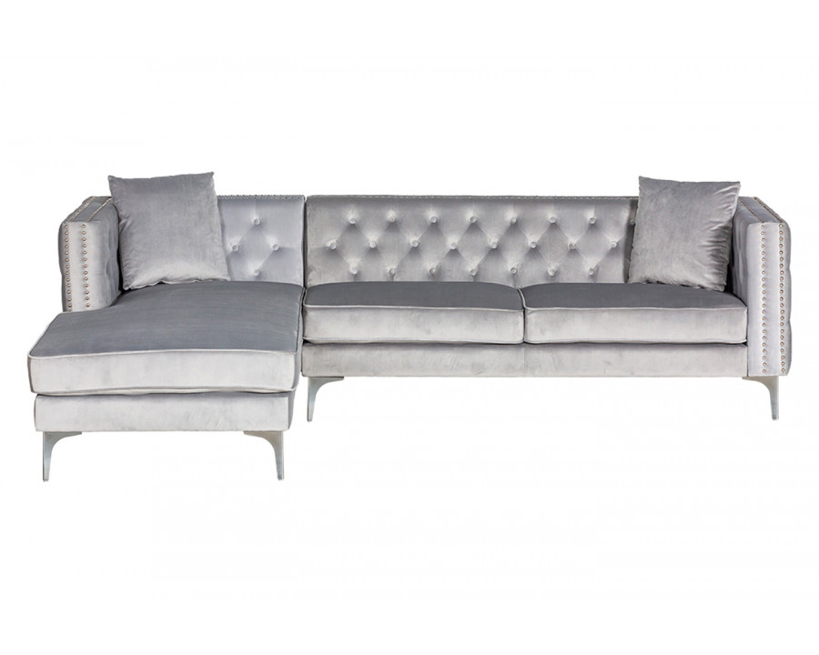 Stanza - Melissa Left Facing Velvet Sectional