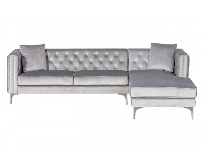 Stanza - Melissa Left Facing Velvet Sectional