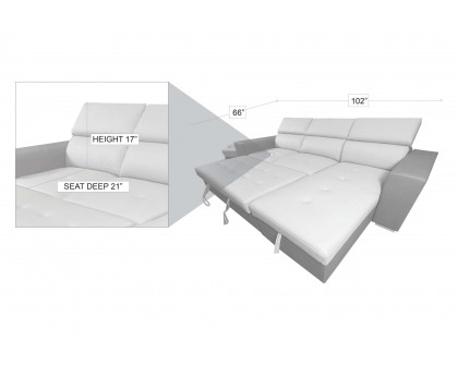 Stanza Milano Reversible Sectional - 2-Tones Gray