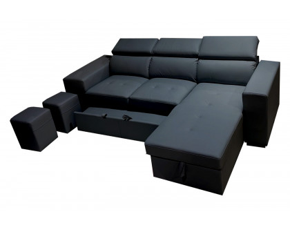 Stanza™ Milano Reversible Sectional - Black