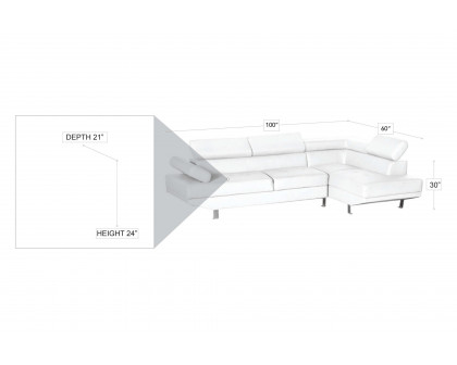 Stanza™ Mykonos Left Facing Sectional - White