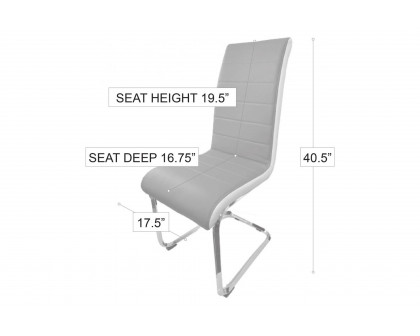 Stanza - New York Dining Chair in Gray & White